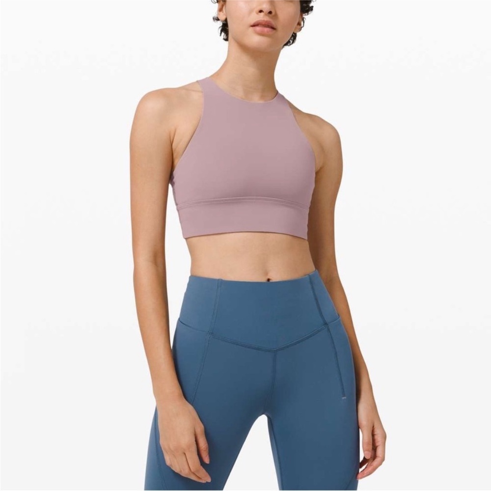 Lululemon Enery Bra In Dusty Violet SZ 10 Yoga workout Comfy Mid Support
